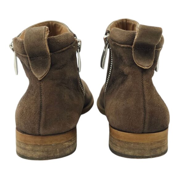 Franco Sarto Keegan Ankle Boot Nubuck Leather Booties Womens Size 6 M Double Zip - Picture 6 of 12